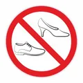 iSecur Verbots-Aufkleber Schuhe verboten I rund Ø 15 cm I Betreten der Fläche mit Schuhen nicht gestattet I Straßen-Schuh-Verbot I hin293