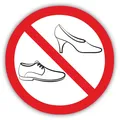 Verbots-Aufkleber Schuhe verboten I rund Ø 15 cm I hin_293