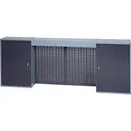 Werkzeugschrank H600xB1600xT200mm silber anth.4 Lochrückwände,2 Türen