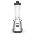 Tefal Mix und Move Mini-Standmixer, 300 Watt, 2 Flaschen To-Go in Premium Tritan, kompaktes Design, einfach zu reinigen, abnehmbare Klingen, Einknopfbedienung, Silber/Grau, BL15FD