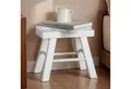 CARO-Möbel Sitzhocker ROSAL, Holzhocker aus Paulownia Holz, Tritthocker Pflanzenhocker weiß