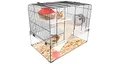 Flamingo Hamsterkäfig Vitru 2 – Schwarz, 59 × 38 × 47 cm | Geräumig, Robust & Perfekt für kleine Nager!