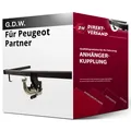 Für Peugeot Partner Version L1 (G.D.W.) Anhängerkupplung horizontal abnehmbar