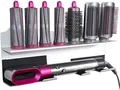 Luchs – Wandhalterung Organizer für Dyson Airwrap Haarstyler Lockenwickler Locken Haartrockner Halterung Ständer Fönhalter mit 7 Noppen für Verschiedene Aufsätze Aluminium(Silber)