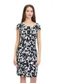 Vera Mont Damen Cocktailkleid Kurzarm Weiß/Dunkelblau,42