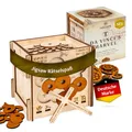 INSCAPE Da Vinci´s Marvel - Rätselbox Holz - Puzzle Box - Escape Room Spiel Erwachsene und Kinder - Knobelspiele für Erwachsene - 3D Holzpuzzle - Cluebox - Denkspiele - Jigsaw Puzzle