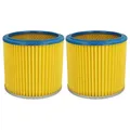 vhbw 2x Faltenfilter kompatibel mit Parkside PNTS 30/4(E/S), 30/6(E/S), 30/7(E/S) Staubsauger - Patronenfilter, Blau Gelb