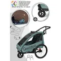 Qeridoo Qupa 2 Plus - Fahrradanhänger für 2 Kinder, Farbe: Mineral Blue