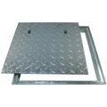 ACO Severin Ahlmann GmbH & Co. KG Erdschacht Schachtabdeckung FL 2.0 Easy mit Rahmen, Stahl verzinkt, Belastung 5kN, 50x50x3.7 cm, 2-St., Größe: 500x500mm, begehbar, rutschfest, für Außen- und Innenbereich silberfarben 50 cm x 3.7 cm x 50 cm