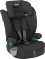 Graco Eldura™ R129 Kindersitz, Autositz vorwärtsgerichtet ab 15 Monaten bis ca. 12 Jahre (76-150 cm), 5-Punkt-Gurtsystem, Installation mit Fahrzeuggurt, schwarz, Midnight