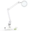 addhome LED Lupenleuchte | Arbeitsplatzleuchte mit Lupe und Tischklemme, 3 Farbvarianten, Anschlusskabel und Netzteil oder USB-Anschluss | Leselampe LED