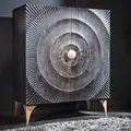 Handgearbeitetes Highboard GOLDEN SUNSET 120cm mit 3D Schnitzereien schwarz gold