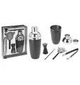 Koopman International Cocktailset Edelstahl schwarz, 5-teilig
