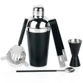 Schickes 5tlg. Cocktail-Set, Schwarz, Edelstahl