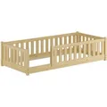 Erst-Holz Holzbett Kinderbett 80 x 180 cm  mit Rundumsicherung Kiefer Massivholz Modell 77 ohne Zubehör