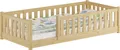 Kinderbett, Bodenbett mit dreiseitiger Sicherung 80x180 Kiefer natur lackiert V-60.77-08-180ohne Zubehör