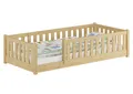 ERST-HOLZ Kinderbett Holzbett Kinderbett 80 x 180 cm mit Rundumsicherung Kiefer Massivholz, Kiefer farblos lackiert