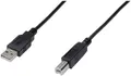 Digitus USB-Kabel USB 2.0 USB-A Stecker, USB-B Stecker 1.00 m Schwarz Rund, doppelt geschirmt AK-300105-010-S