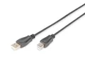 Digitus USB 2.0 Anschlusskabel, Typ A - B St/St, 1.0m, USB 2.0 konform, sw