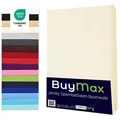 Buymax Spannbettlaken Topper, Spannbetttuch für Topper bis 12 cm Höhe, 100% Baumwolle Jersey, Jersey, Gummizug: Rundumgummi, (1 Stück), Pflegeleicht und Atmungsaktiv, in Verschiedenen Farben und Größen beige 140 cm x 200 cm