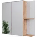 Vicco Badspiegelschrank Irma Goldkraft Eiche/Weiß Hochglanz 80 x 75 cm