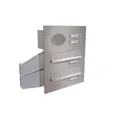 D-042 2er Einbaubriefkasten Durchwurf Sprechsieb Edelstahl Mauerstärke 33-50cm