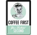 Nostalgic-Art Metallschild Blechpostkarte - Say it 50's - Coffee First