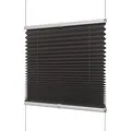 Ventanara® Fenster Plissee ohne Bohren zum Kleben Plisseerollo Wabenplissee Faltrollo verspannt inklusive Premium Klebeträgern (60 x 130 cm, anthrazit Plissee)