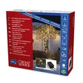 Konstsmide Micro LED Lichterkette, mit Multifunktion, 120 bernsteinfarbene Dioden, 24V Außentrafo, schwarzes Kabel - 3615-800