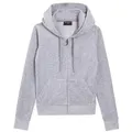 Juicy Couture Kapuzennickijacke ROBERTSON HOODIE Damen Trainingsjacke Damen, Sweatjacke mit Kapuze, Velour, mit Glitzer, Sale grau XS