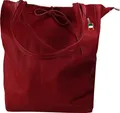 FLORENCE Schultertasche Florence ital. Shopper Echtleder Damen (Schultertasche), Damen Shopper, Schultertasche Leder, rot ca. 28cm