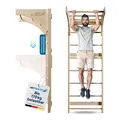 ArtSport Sprossenwand für Erwachsene - Indoor Klettergerüst aus Holz mit Klimmzugstange - Natur