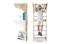ArtSport Sprossenwand für Erwachsene - Indoor Klettergerüst aus Holz mit Klimmzugstange - Natur