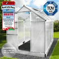 BRAST Gewächshaus Aluminium mit Fundament | 190x190x195cm | 6mm Hohlkammerplatten | rostfrei wetterfest temperaturbeständig | Silber