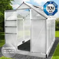 BRAST Gewächshaus Aluminium mit Fundament | rostfrei wetterfest - 190x190x195cm