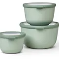 Mepal Multischale Cirqula Round 3-teiliges Set - Mikrowellen Geschir - Geignet als Aufbewahrungsbox, Kuhlschrank, Gefrierschrank & Mikrowellengeschirr - 500 ml, 1000 ml & 2000 ml - Nordic sage