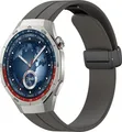 Für Huawei Watch GT 5 Pro 46mm Silikon Magnetisches Armband D- Grau