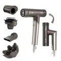 Shark SpeedStyle Pro Flex Haartrockner, hohe Leistung mit 4 Styling-Aufsätzen, leicht, Kopfhautschutz und Schutz vor Hitzeschäden, Anti-Frizz, faltbarer Griff, für alle Haartypen, Mokka-Silber HD542EU