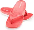 Aqua Speed Zehentrenner Sandalen Damen | Badesandalen | Badeschlappen Sauna | rote Strandlatsche Schwimmbad | Baden Sandalen für Frauen Mädchen | Duschsandalen | Gr. 37, Rot | Alcano