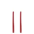 UYUNI Lighting LED Stabkerzen Taper 2er Set 2 x 25cm - Karminrot - Flammenlos