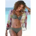 Push-Up-Bikini-Top LASCANA "Italy", Damen, Gr. 38, Cup A, grün (oliv), Microfaser, Microfaser, Polyamid, unifarben, Bikini-Oberteile, mit Raffung