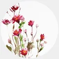 K&L Wall Art Vliestapete "Runde Vliestapete", Florale Wildblume, mehrfarbig, matt - bunt