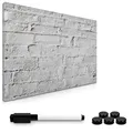 Navaris Magnettafel Magnetpinnwand Memoboard zum Beschriften - 60x40 cm Notiztafel div. Designs - Tafel abwaschbar mit Halterung Magneten Stift