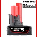 12V Akku Für Milwaukee M12 B6 5,0Ah Lithium-ion 48-11-2460 M12B9 M12B6 NEW DE