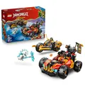 LEGO NINJAGO Kais und Coles Kombi-Flitzer - Ninja Spielzeug mit Auto, Motorrad, 3 Minifiguren inkl. Kai & Cole mit Katanas - Geschenkidee für Jungen ab 7 Jahren und Dragons Rising Fans - 71864
