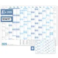 Häfft® XXL Wandkalender 2026 groß A1 + quer (89 x 63 cm), gefalzt, 15 Monate: Nov 2025 - Jan 2027 inkl. A4-Jahresplaner, Wandplaner "Blau" - nachhaltig & klimafreundlich