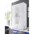 Kleiderschrank "KARL" Schrank Drehtürenschrank Schlafzimmerschrank weiß 120cm - Weiß