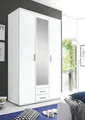 Kleiderschrank mit Spiegel Drehtürenschrank Garderobenschrank KARL Weiß Schrank