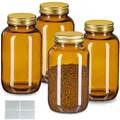 Relaxdays Braungläser 4er Set 400ml Braun,Gold