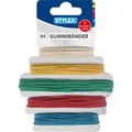 Stylex Gummibänder 31321, Gummikarte, Größe sortiert, bunt, 50g